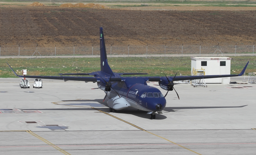 En esta imagen del que será el primer C295W del Ministerio del Interior de Arabia Saudita se aprecian perfectamente los winglets. Julio Maíz Sanz.