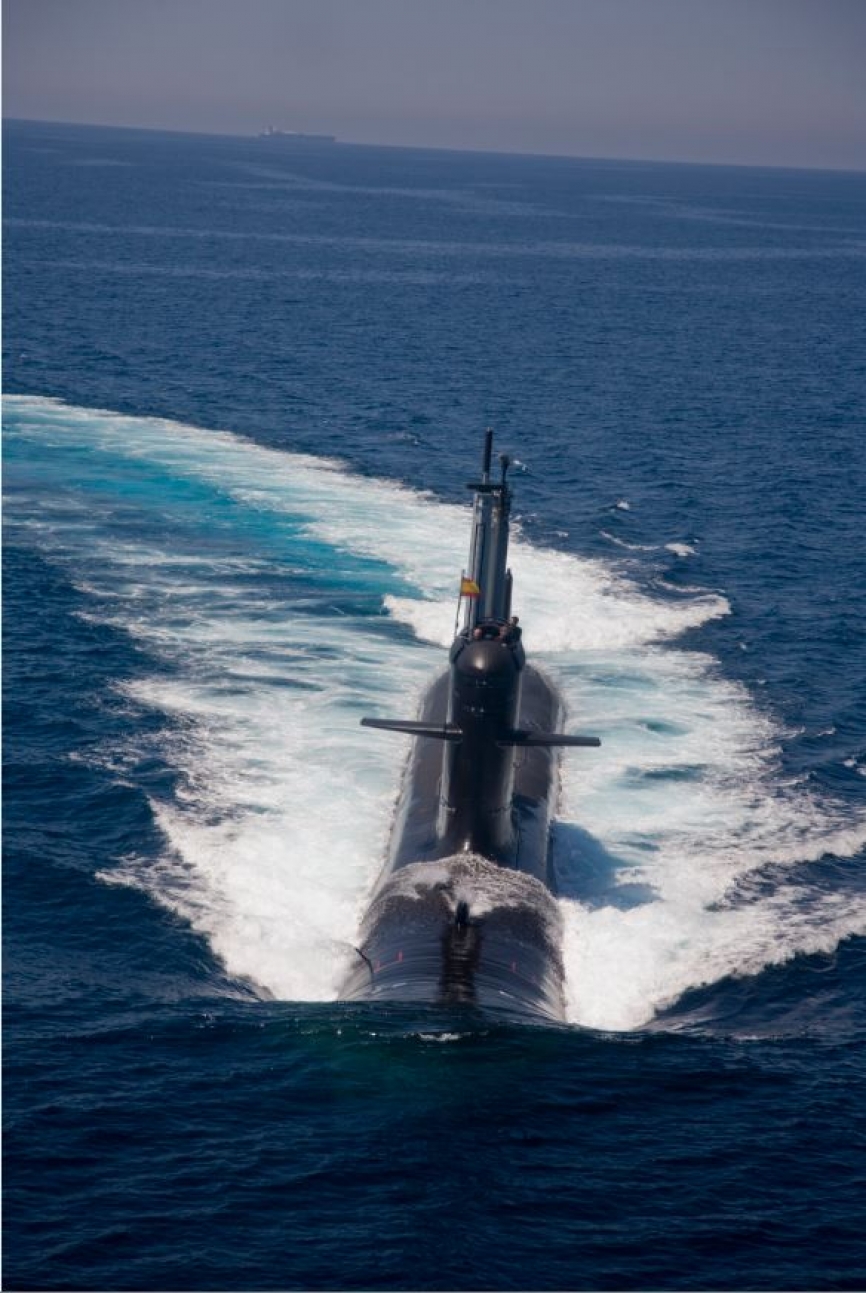 Pruebas de mar del submarino malayo KD “Tun Razak” (foto Navantia).