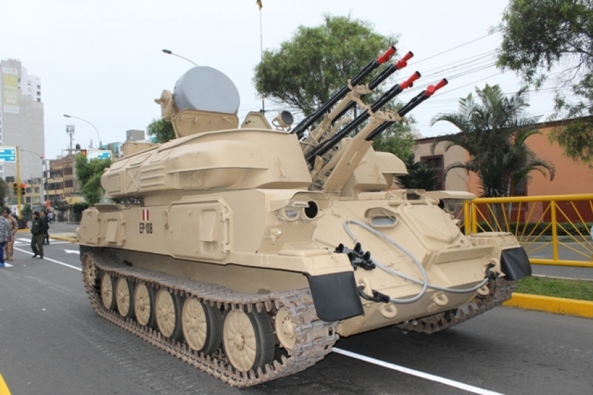 Batería Antiaérea ZU-23-4 de 23 mm. (Alejo Marchessini, copyright defensa.com)