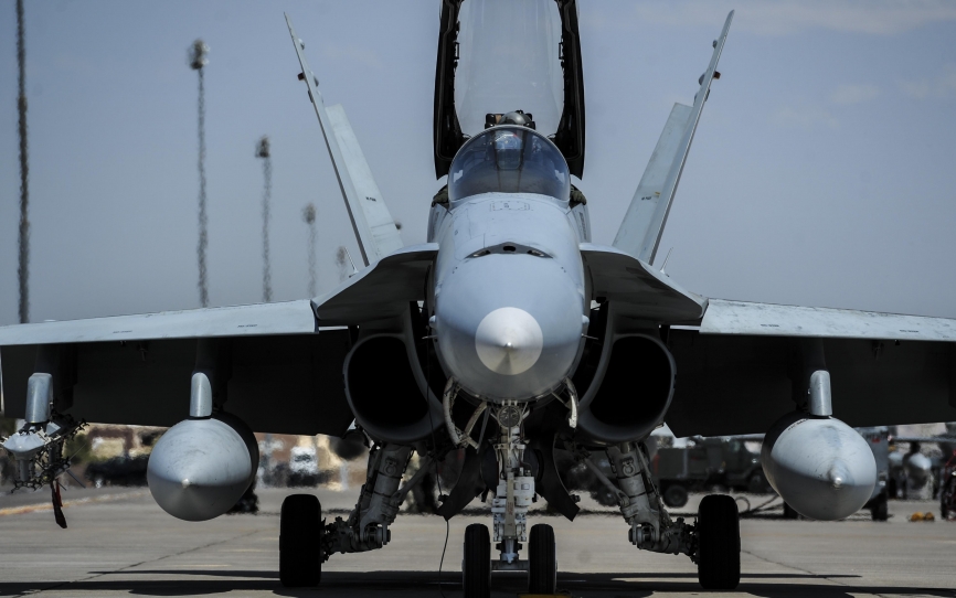 El Ejército del Aire ha desplegado ocho F-18 tras ocho años de ausencia (USAF)