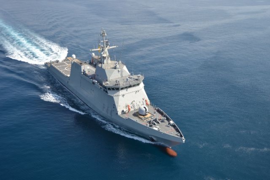 El BAM “Tornado” (P-44) de la Armada, a vista de pájaro (foto Navantia).