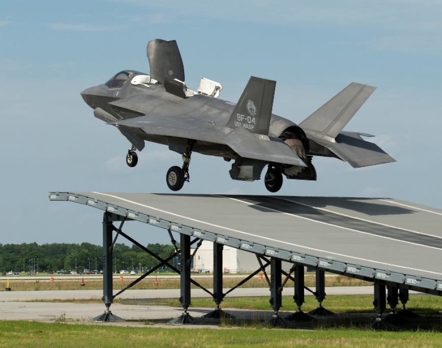 Pruebas de despegue en rampas de tipo “sky-jump” (foto Lockheed Martin).