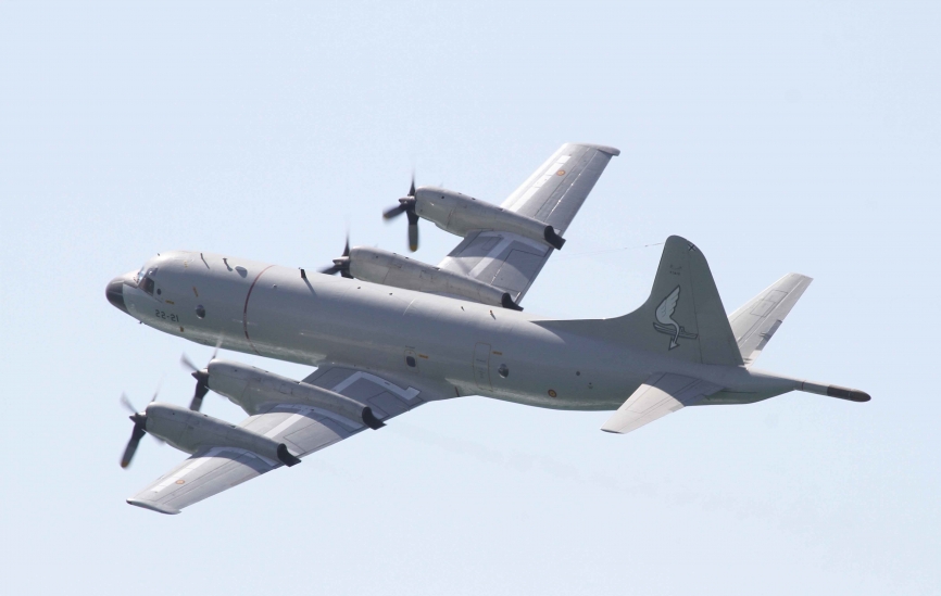 Desde la Base Aérea de Morón (Sevilla) voló hasta la costa roteña este P-3A Orion del Ala 11 del Ejército del Aire.Julio Maíz Sanz / defensa.com