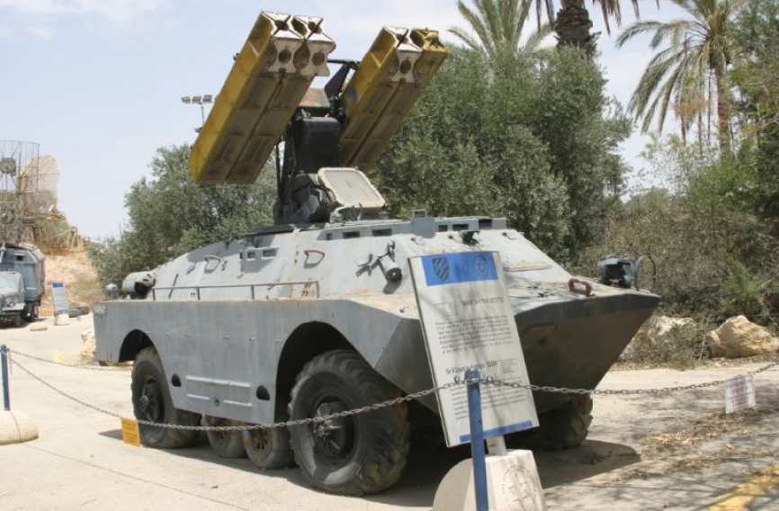 SA-9 "Guskin", un sistema de misiles antiaéreos guiado por infrarrojos. En 1982 la IAF destruyó 19 baterías de estos en el valle de la Bekaa, situado en el Sur del Líbano.
