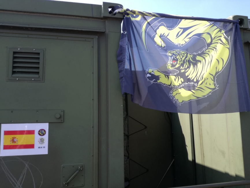 Las unidades desplegadas se asientan en módulos en la denominada “Village Tiger”, aquí vemos la zona del Ala 15.