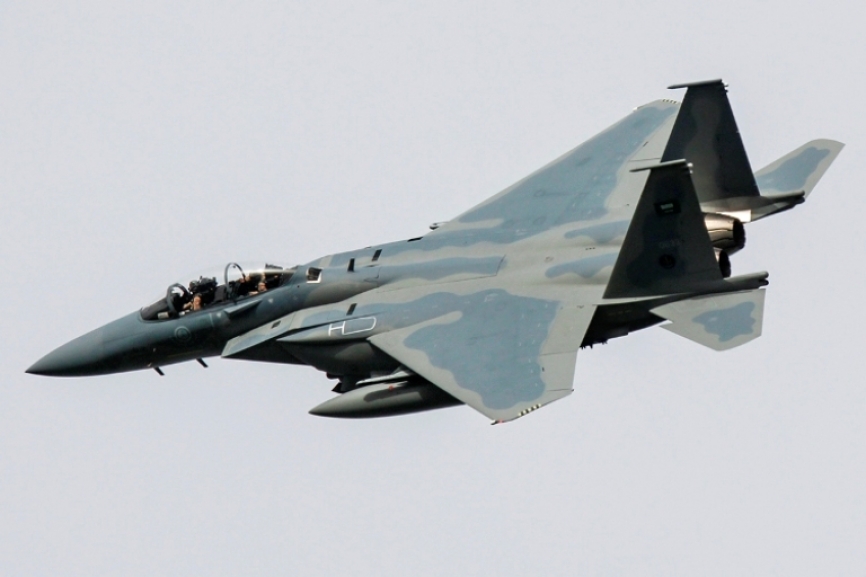 Los F-15 llegaron en vuelo desde Bangor, en el Estado de Maine (foto Rubén Galindo).