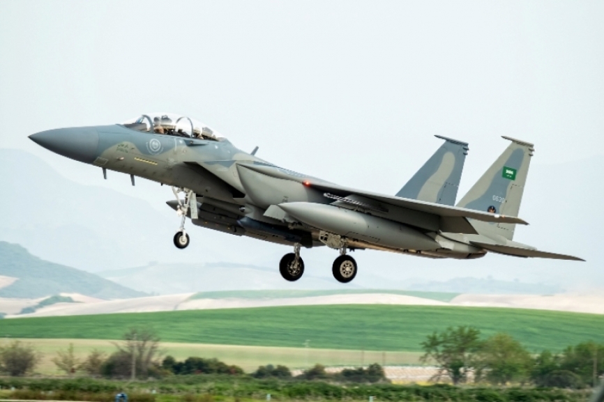 Uno de los 6 F-15SA sauditas en Morón el 26 de marzo (foto José. A Bejarano).