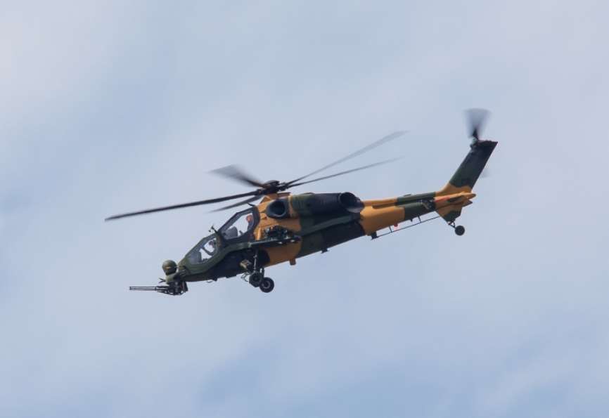 Aunque no se nos permitió verlo en tierra, el T129 Atak hizo demostraciones en vuelo durante todas las jornadas.