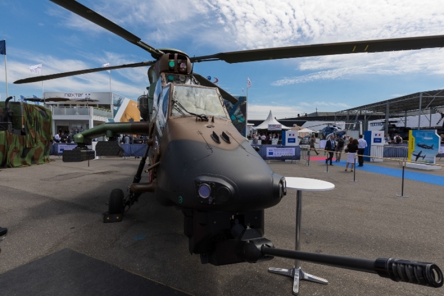 Tampoco podía faltar a esta cita el EC665 Tigre. El Helicóptero de batalla polivalente de la compañía Airbus.
