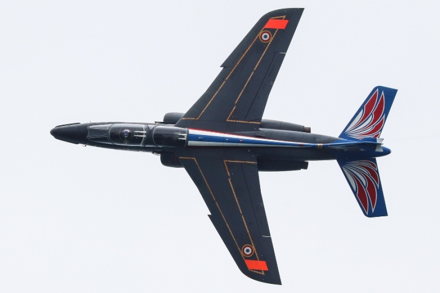 La excelente participación francesa también incluyo la demostración de un entrenador “Alpha Jet”.