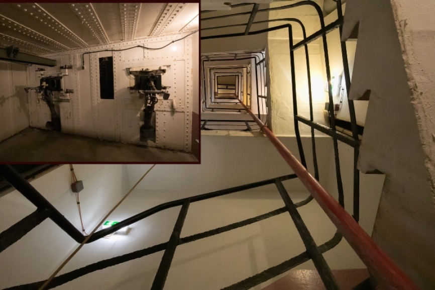 Cuando subimos las escaleras de acceso a una de las casamatas, nos damos cuenta de cuan profundo se encuentra esta fortificación.