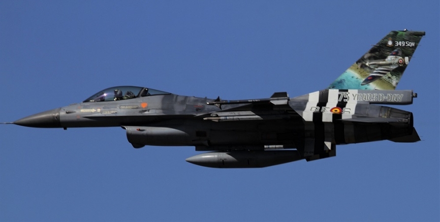 Hasta cuatro F-16 del Componente Aéreo de las Fuerzas Armadas de Bélgica pintados con colores especiales se citaron en el evento.