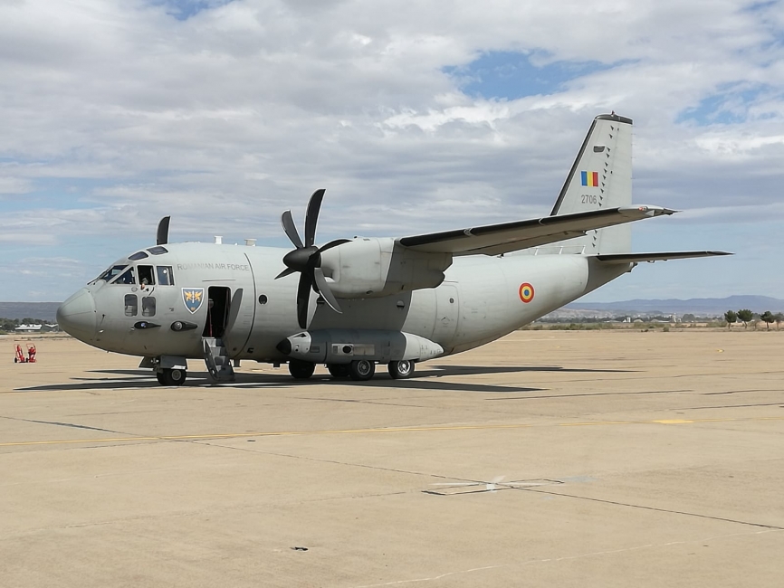 El Leonardo C27J “Spartan” de la Fuerza Aérea de Rumania. (foto: Stephane Andris)