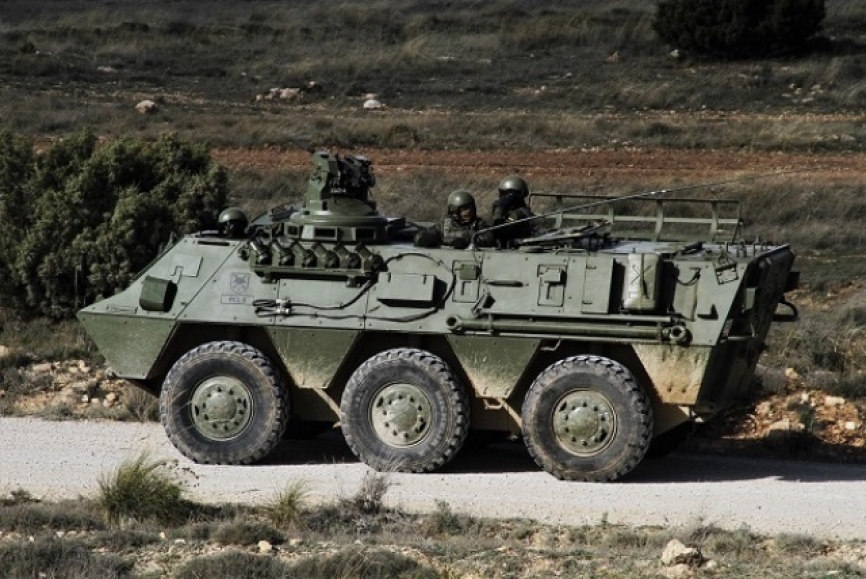 Otro de los medios del Grupo de Caballería Ligero Acorazado "Sagunto" I/8, en este caso un blindado 6x6 BMR M1.