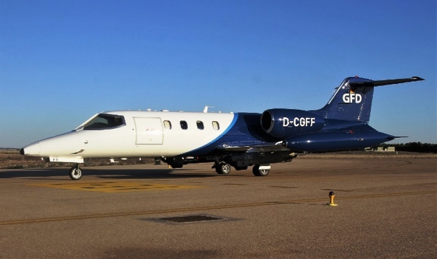 Este Learjet 36A de la empresa alemana GFD proporcionó una alta capacidad extra de EW (Electronic Warfare) en la segunda fase del TLP.