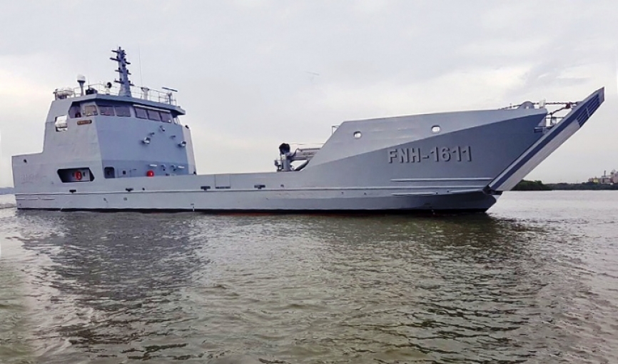 Buque logístico "Gracias a Dios" hecho por COTECMAR para la Fuerza Naval de Honduras.