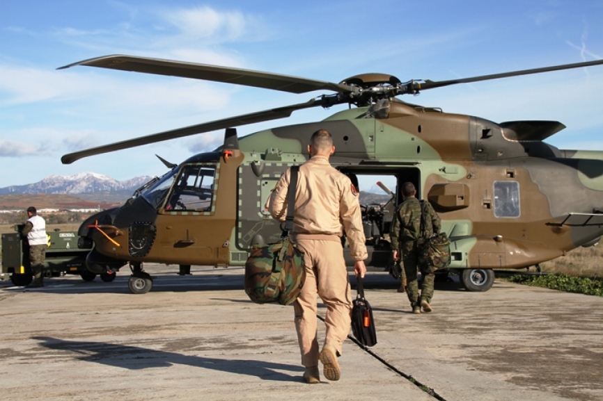 Militares del Ejército del Aire han pasado por el BHELMA III para instruirse en el NH90 y ser luego quienes se encarguen de formar a otros compañeros pilotos (foto Octavio Díez Cámara).