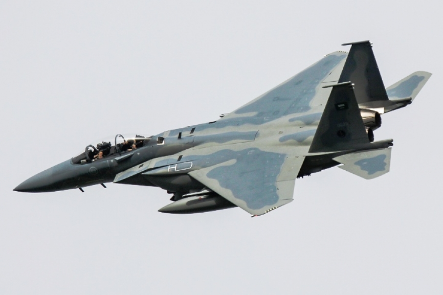 Los F-15 llegaron en vuelo desde Bangor, en el Estado de Maine (foto Rubén Galindo)