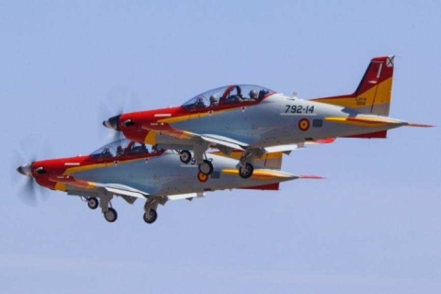 Un total de cuatro PC-21 participaron en el desfile aéreo.