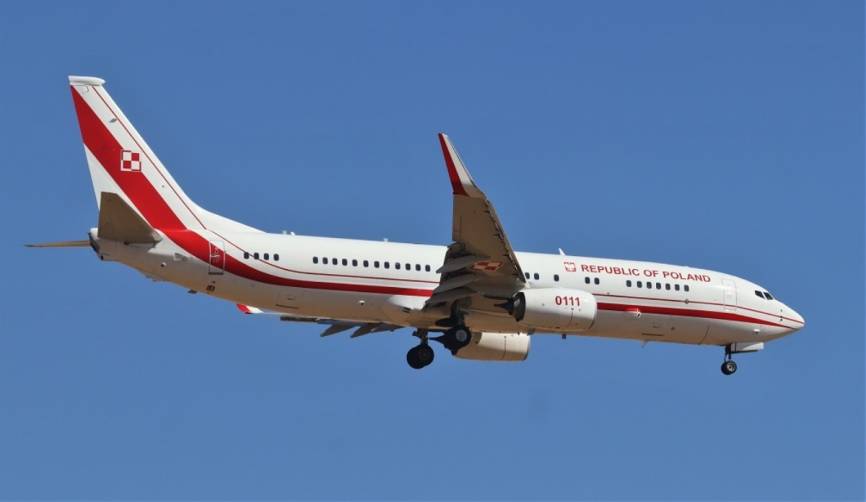 El nuevo Boeing 737-800 BBJ de la Fuerza Aérea polaca.