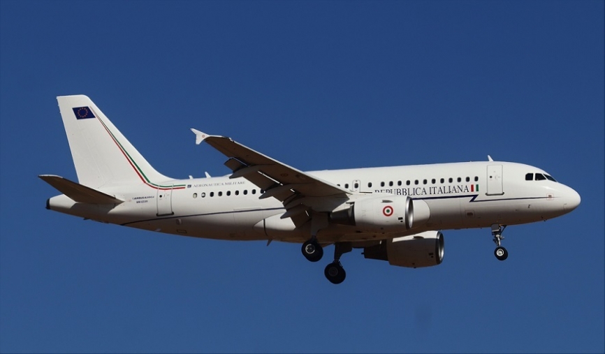Uno de los dos Airbus A319 de la Aeronautica Militare Italiano que llegaron a Torrejón.