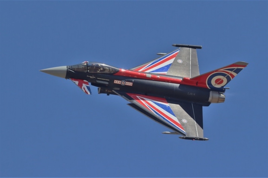 El Eurofighter “Typhoon” de demostración de la Real Fuerza Aérea británica.