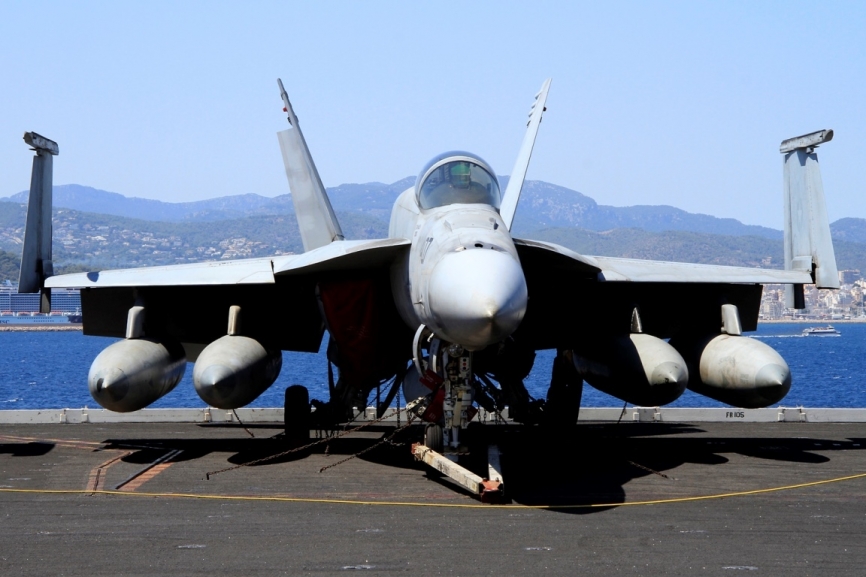 Los F/A-18 “Súper Hornet” son el principal elemento de combate del ala aérea embarcada una o Carrier Air Wing One, que opera desde el “Harry S. Truman”.