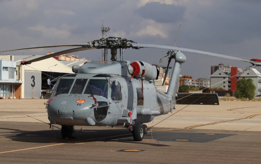 Uno de los Sikorsky SH-60F de la Quinta Escuadrilla de la Armada. (Julio Maíz)