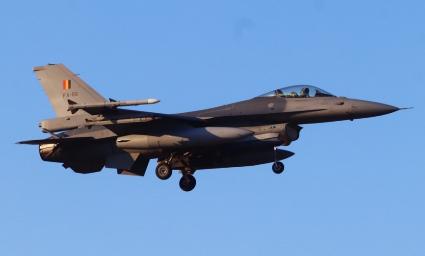 Uno de los clásicos F-16A MLU del Componente Aéreo de las Fuerzas Armadas de Bélgica, que serán sustituidos por los F-35A.