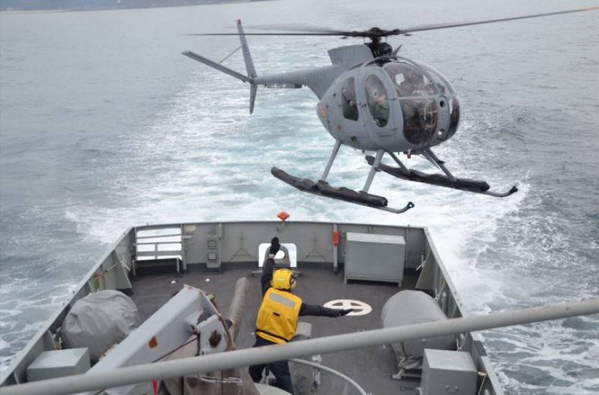 Uno de los veteranos Hughes 500 de la Sexta Escuadrilla que serán sustituidos por los Airbus Helicopters H135.