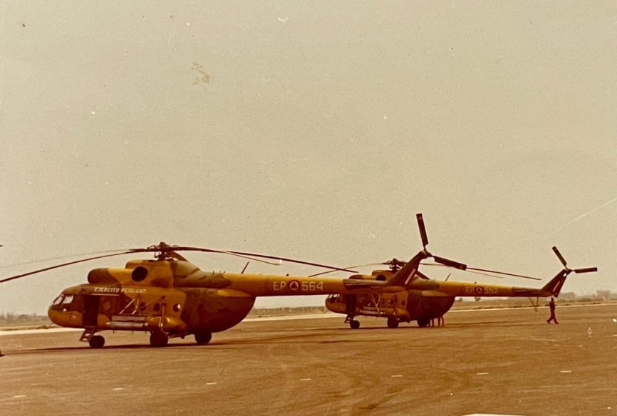 Dos Mi-8T Hip C. Credito: Coronel EP (r) Rodolfo Gamboa Obeso.