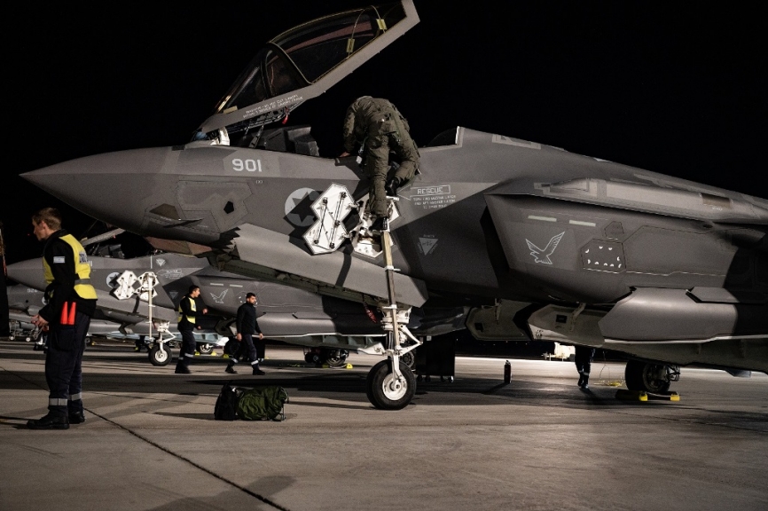Durante el ejercicio Red Flag buena parte de las misiones se han realizado por la noche. (Foto USAF)