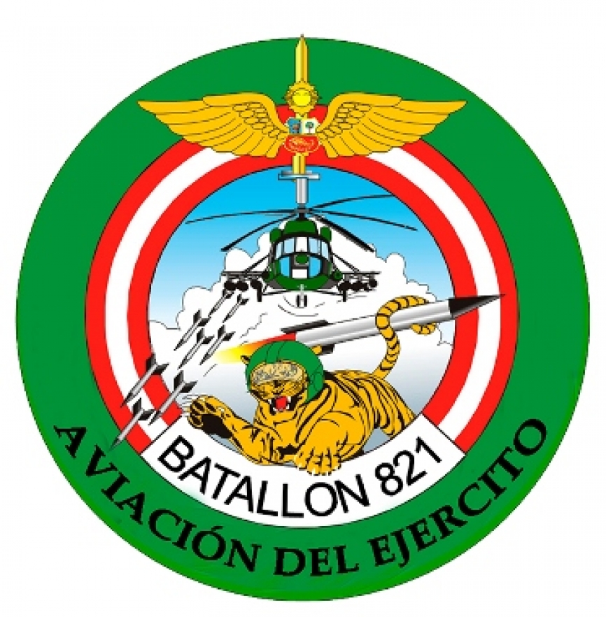 Emblema del Batallón de Asalto y Transporte N° 821 “Teniente Coronel EP Gustavo Escudero Otero”