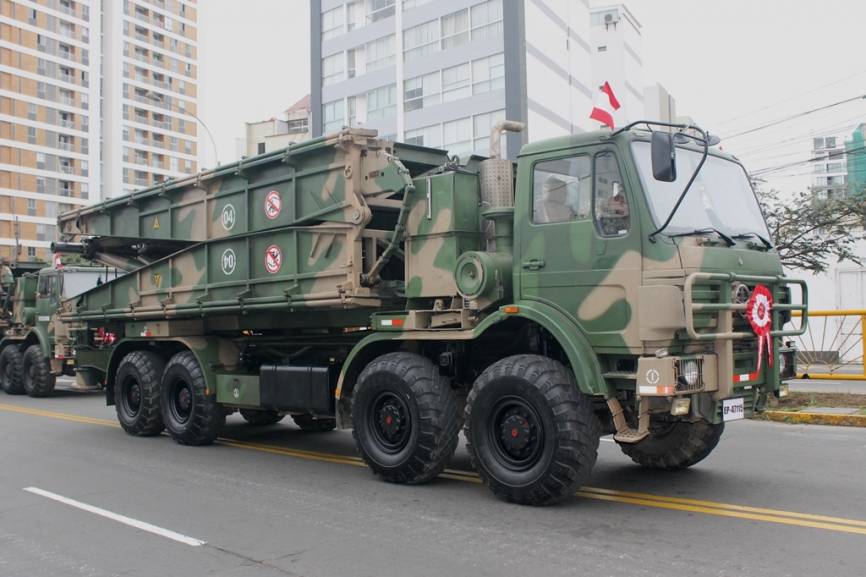 Lanza Puentes GQL111 de 75 m. operado por la 1ra Brigada Multipropósito asentada en el Fuerte “General de División Rafael Hoyos Rubio” (Lima).