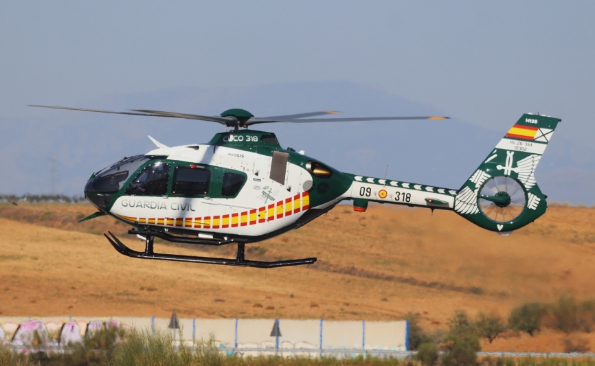 El último de los H135 recibidos por el SAER, ya trae el nuevo esquema se pintura.