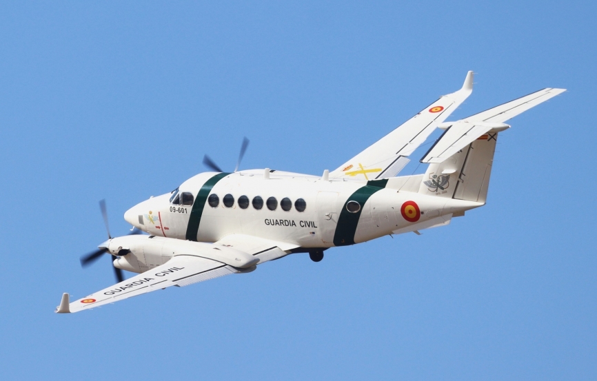 El único avión Hawker Beechcraft King Air 350i, que opera el SAER