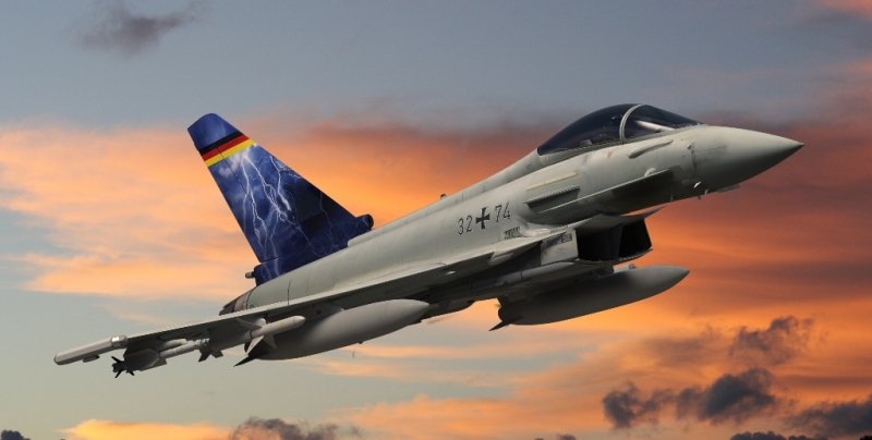 Infografa del Eurofighter EK con misiles AARGM (Airbus)