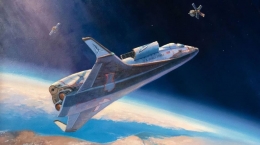 Concepto de caza espacial de la US Space Force.