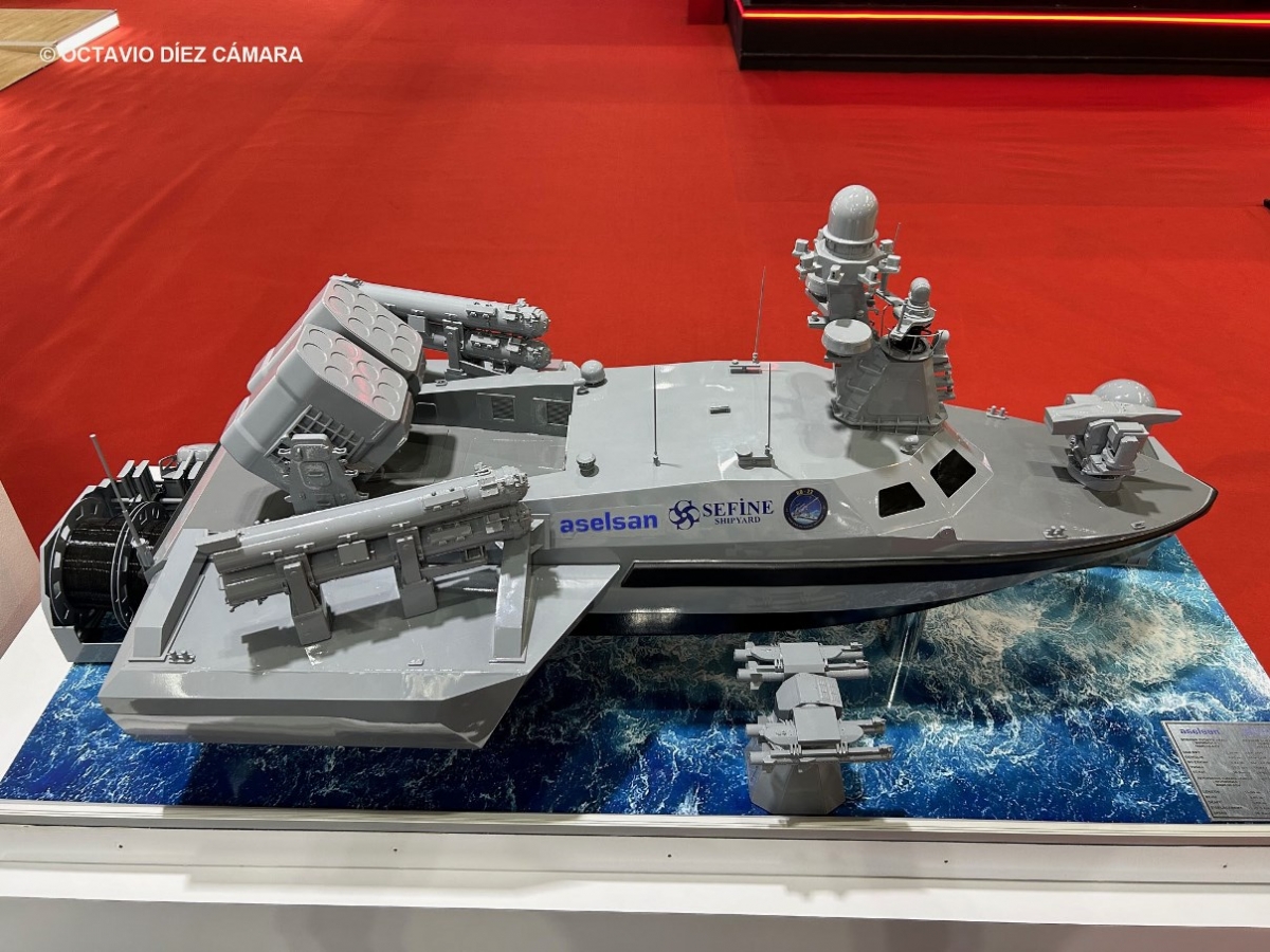 Turqua mostro el Marlin, un USV de ataque de muy altas prestaciones ofensivas. (Octavio Dez Cmara)