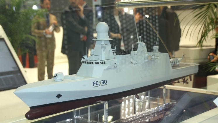 Fincantieri sigue promocionando su corbeta multipropsito FCx30.   (Octavio Dez Cmara)